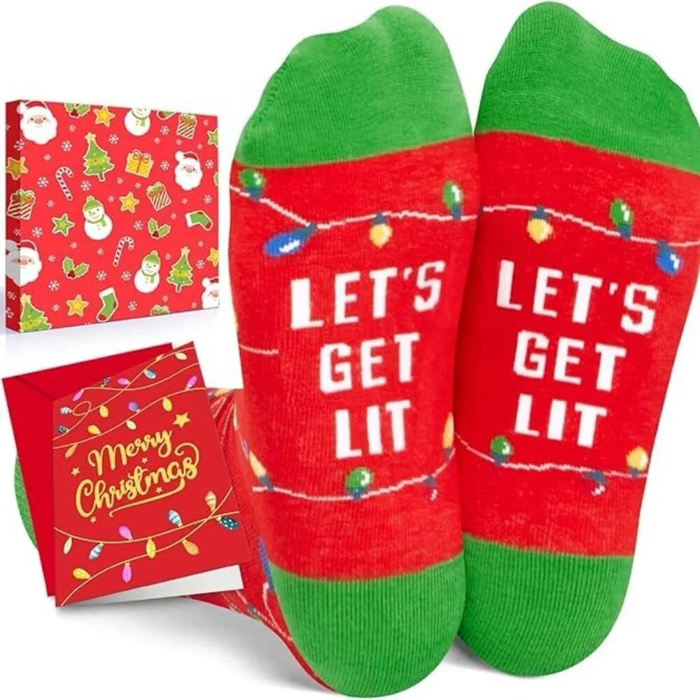 HAPPYPOP Christmas Gift Ideas Stocking  - Snowman Light Socks for 2-12 Years Old